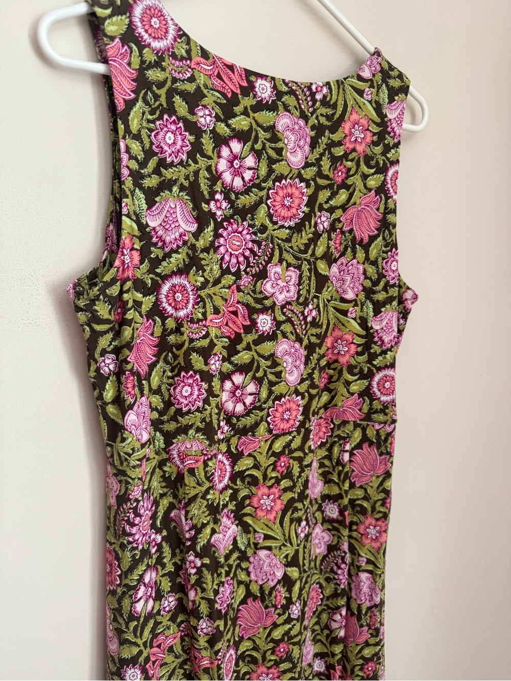 J.Jill Floral Maxi Dress Women’s Size Medium Sleeveless Pink Green Boho - Picture 5 of 7